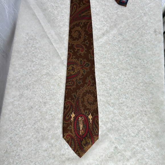 Briar Men’s Silk Tie Vintage Golfer Swing Paisley Print Made In Italy - Picture 9 of 13